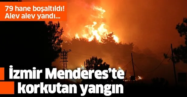 Son dakika: İzmir Menderes’te korkutan orman yangını: Boşaltılan bir site alev alev yandı