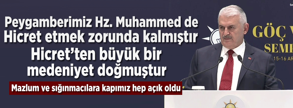 Başbakan Yıldırım'dan mülteci uyarısı