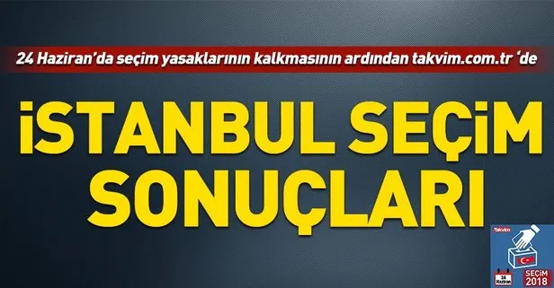 İstanbul seçim sonuçları! 2018 İstanbul seçim sonuçları... 24 Haziran 2018 İstanbul seçim sonuçları ve oy oranları...