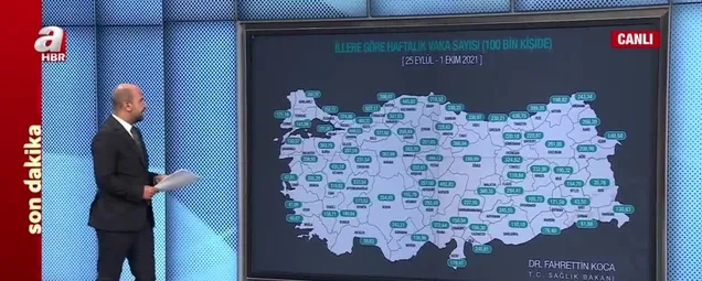 Vaka haritası son durum! 25 Eylül - 1 Ekim illere göre vaka sayısı | Vaka sayısı en çok artan 10 il