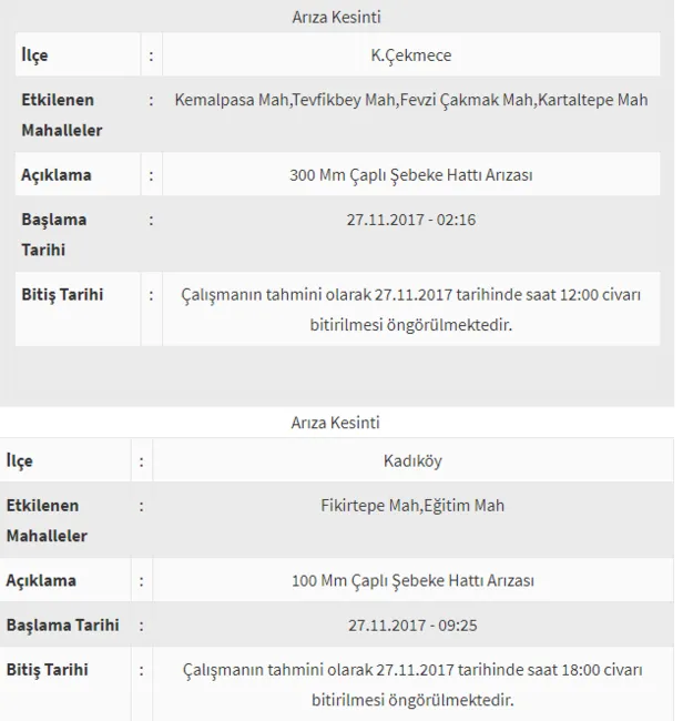 İstanbul'da sular kaçta gelecek? 27 Kasım 2017-4