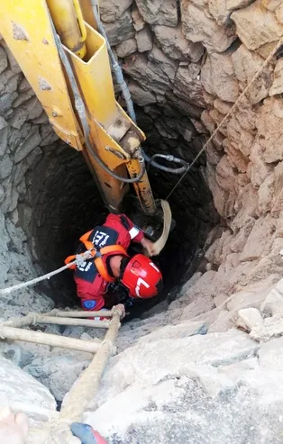 Kurbanlık facia! Dana kuyuya düştü