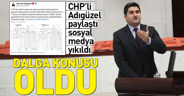 CHP'li Onursal Adıgüzel'in fatura dramı