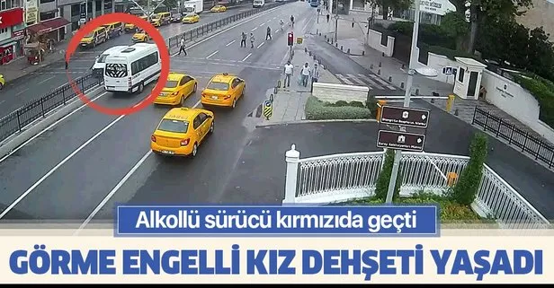 Beşiktaş’ta görme engelli genç kıza kırmızı ışıkta geçen alkollü sürücü çarptı