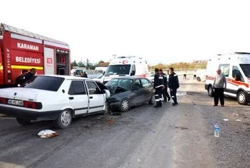 Karaman’da iki otomobil çarpıştı: 2’si çocuk 5 yaralı