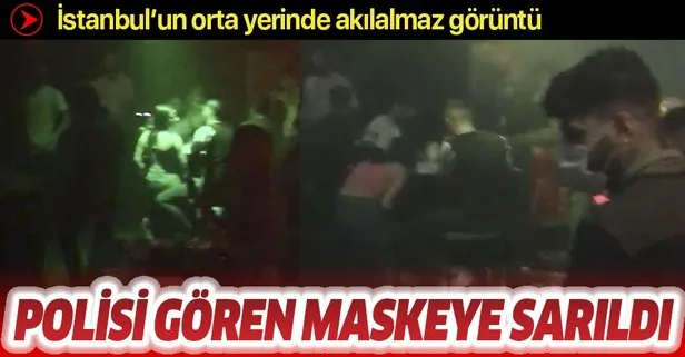 Beyoğlu’nda pes dedirten görüntü! Tedbirleri hiçe sayan kaçak gece kulübüne korona baskını