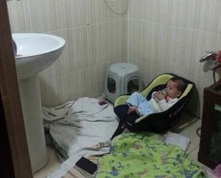 Banyoya saklanan bebeğin mucizevi kurtuluşu