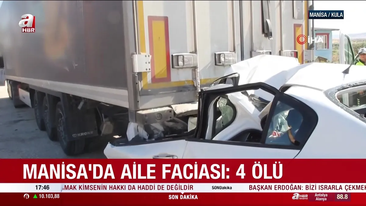 TIR’a çarpan otomobildeki baba ve 3 çocuğu öldü!