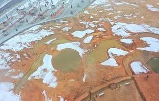 Sivas’taki Altınkale, kar ile ’Pamukkale’yi andırdı