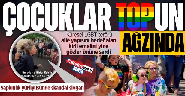 LGBT terörünün hedefi çocuklar! ABD'de düzenlenen sapkınlık yürüyüşünde skandal slogan: Buradayız, çocuklarınız için geliyoruz