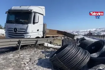Tem Otoyolu’nda tır kazası