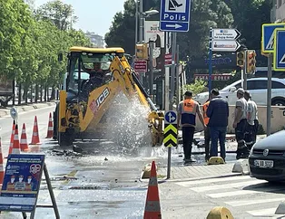 İBB yol çalışması sırasında İSKİ borusunu patlattı!