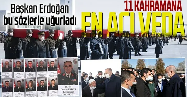 Bitlis’te meydana gelen helikopter kazasında şehit olan 11 asker için cenaze töreni! Başkan Erdoğan da katıldı