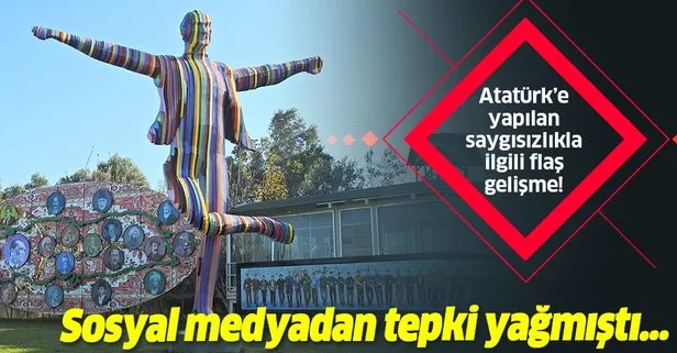 İzmir’deki renkli Atatürk heykeli kaldırıldı
