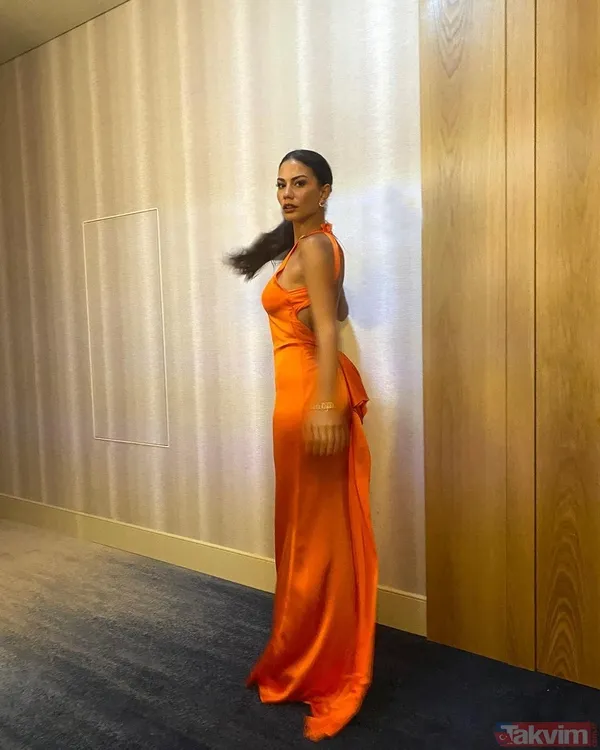 Demet Özdemir derin yırtmaç ve beline kadar sırt dekoltesiyle tupturuncu! Acun Ilıcalı projesi olduğu iddia edilmişti - 8