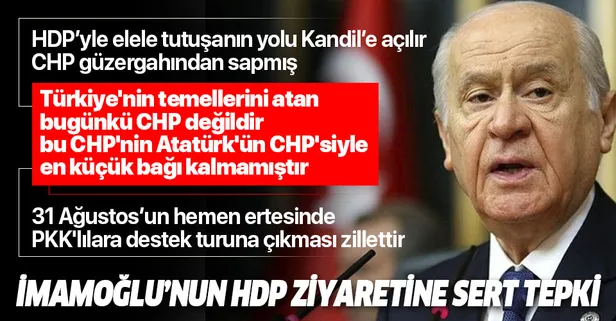 Son dakika: MHP lideri Bahçeli'den, İmamoğlu'nun HDP'yi ziyaretine çok sert sözler