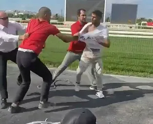 Hipodromu karıştıran kavga! Tekme tokat girdiler