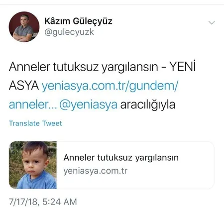 Kripto gazete Yeni Asya bebek istismarı ile terörist aklama peşinde