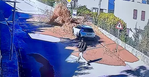 Bodrum'da isale hattı patladı: O anlar kameralara yansıdı