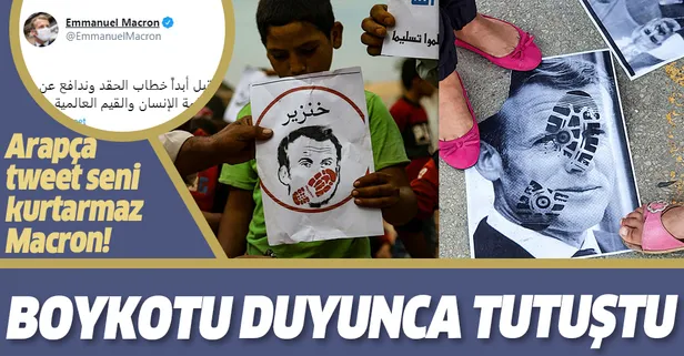 İslam düşmanı açıklamalarıyla tepki çeken Macron'dan Arapça paylaşım