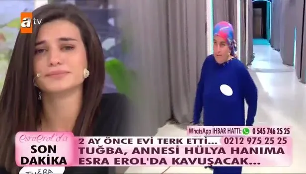 Esra Erol'da sürpriz gelişme! Esra Erol'da Tuğba annesine kavuştu