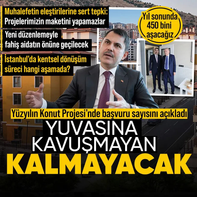 Bakan Kurum A Haberde duyurdu: Yüzyılın Konut Projesi’ne 3 milyona yakın başvuru