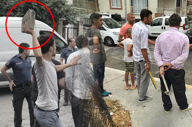 İstanbul'da taşlı sopalı kavga! Ortalık bir anda savaş alanına döndü