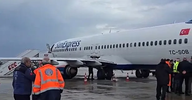 Antalya Havalimanı'nda korku dolu anlar: Kalkışa hazırlanan yolcu uçağının tekerlekleri yerinden çıktı