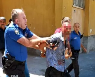 Evini yakmaya çalıştı eşini alıkoydu! Korku dolu anlar