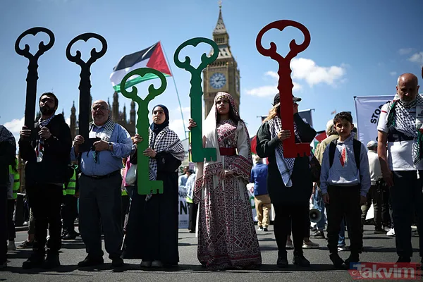 Londra'da Nekbe protestosu: Binlerce kişi sokaklarda - 8