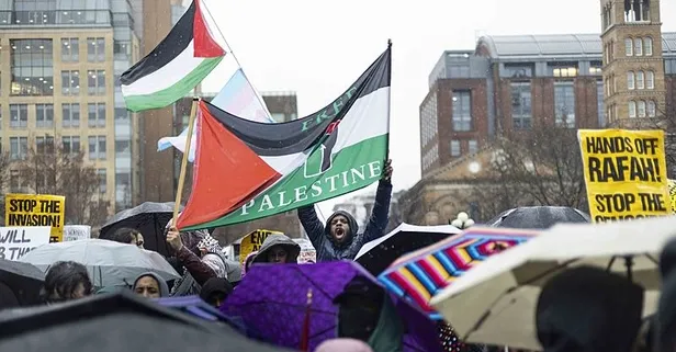 New York Gazze için bir arada! Protestocular Times Meydanı’nda toplandı: Polisten müdahale ABD basınından kirli propaganda