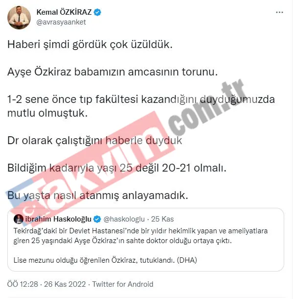 sahte-doktor-aysem-ozkiraz-chpye-yakin-anketci-kemal-ozkirazin-akrabasi-cikti-ozan-balik-hemen-tweet-sildi-1669633240656.jpg Sahte doktor Ayşem Özkiraz CHP'ye yakın anketçi Kemal Özkiraz'ın akrabası çıktı! Ozan Balık hemen tweet sildi!-3