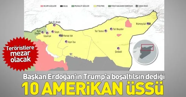 Başkan Erdoğan Trump ile görüştü! İşte Suriye’de boşaltılacak ABD üsleri