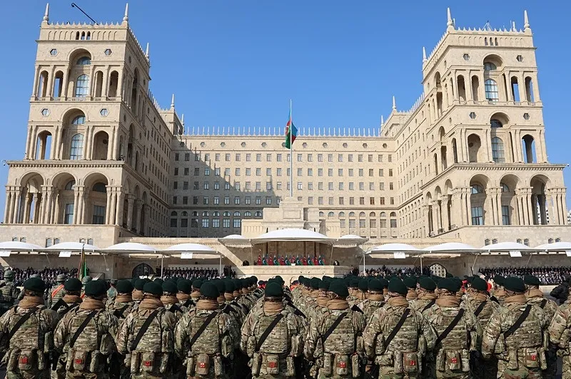 Başkan Erdoğan, Azerbaycan'ın Zafer Günü Töreni'ne katıldı. (DHA)