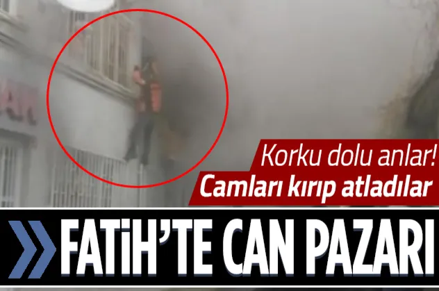 Fatih'te can pazarı: Pencereden atladılar!