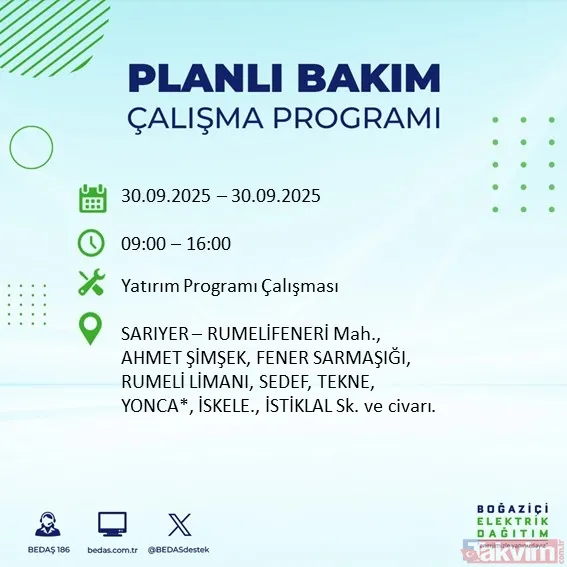 İstanbul’un 23 ilçesinde elektrikler kesilecek! 30 Eylül 2025 BEDAŞ kesinti listesi - 25