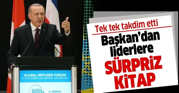 Başkan Erdoğan’dan Cenevre’de liderlere “Mülteciler İçin İş Birliği” kitabı