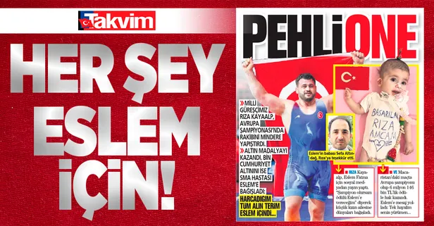 Rıza Kayaalp Avrupa Şampiyonası'nda altın madalya kazandı! Bin cumhuriyet altınını SMA hastası Eslem'e bağışladı