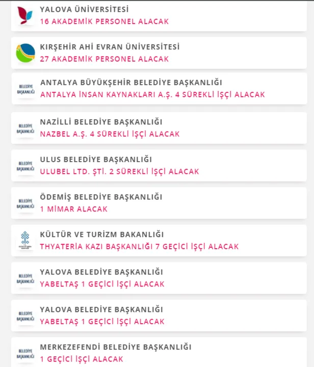 Belediyelere onlarca farklı ilanla memur alımı yapılacak (büro memuru ,mühendis, memur, itfaiye eri, zabıta memuru alımları)-4