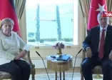 Başkan Erdoğan Angela Merkel'i kabul etti