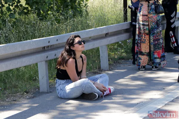 15 Temmuz Şehitler Köprüsü yolunda lüks araç alev alev yandı! Genç kadınlar geriye doğru koştu - 10