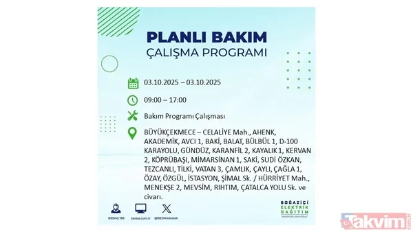 İstanbul'da elektrik kesintisi alarmı: BEDAŞ saat verdi! 3 EKİM ilçe ilçe kesinti programı - 15