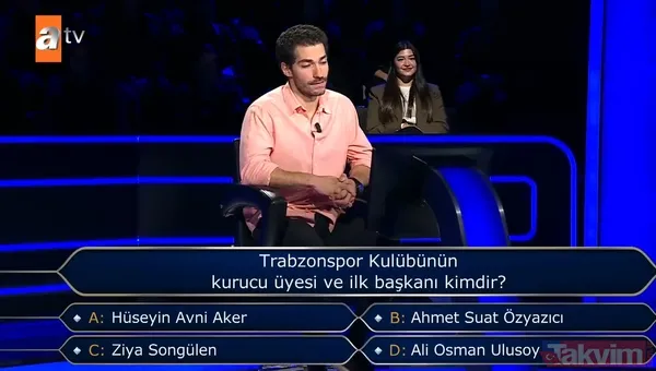 Milyoner'de geceye damga vuran 300 bin TL'lik Trabzonspor sorusu - 5