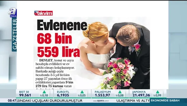 Evlenene 68 bin 559 lira destek