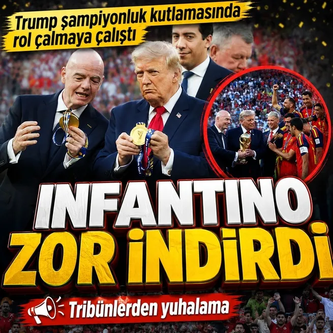 Kupa töreninde Trump krizi: Infantino zorla uzaklaştırdı