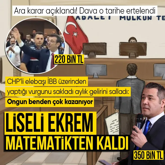 CHPli Ekrem İmamoğlu sahtecilikten hakim karşısına çıktı! Aylık gelirinin Murat Ongundan az olduğunu iddia etti | Davada ara karar açıklandı