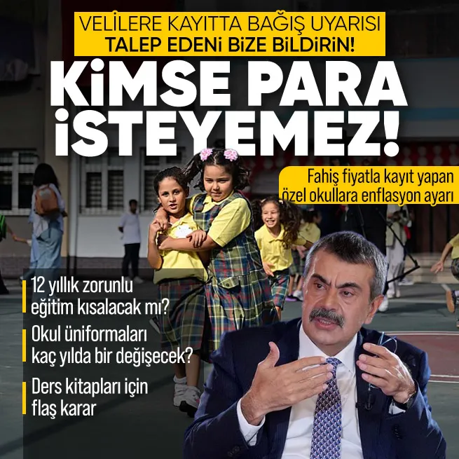 Okullara kayıt sırasında zorunlu bağış var mı? Bakan Yusuf Tekin açıkladı: Kimse benden para istiyorlar diyemez
