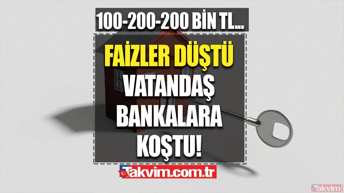 100, 200, 300bin TL konut kredisi 36, 60, 120 ay vade imkanı! Faiz
