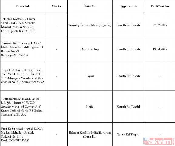 Bakanlık tek tek ifşa etti! Sultanahmet Köftecisi ve birçok firma vatandaşa eşek eti yedirmiş! - 40