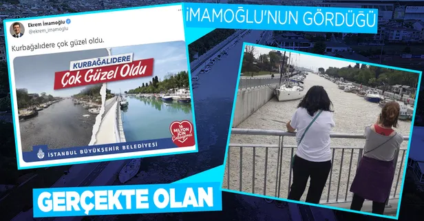 CHP'li İBB Başkanı Ekrem İmamoğlu'nun temizledik diye övünüp durduğu Kurbağalıdere müsilajla (deniz salyası) kaplandı